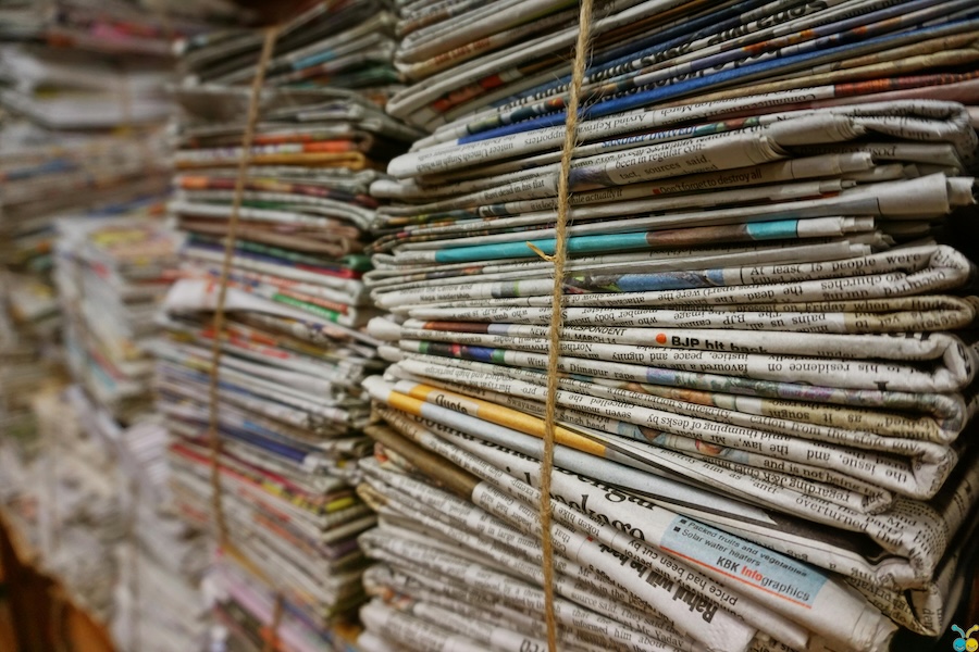 Picture of a stack of newspapers
