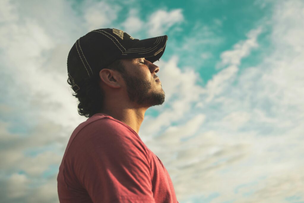 Picture of a person looking into the sky