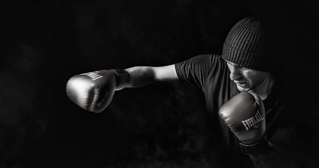 Picture of a boxer punching the air
