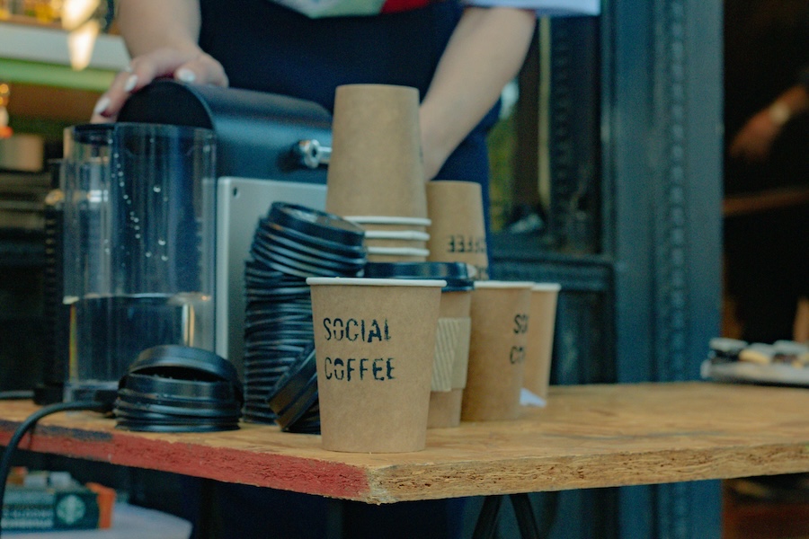 Someone making a cup of delicious coffee!