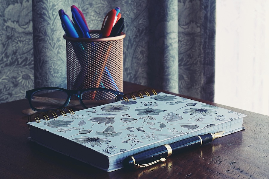 Notepad on a table