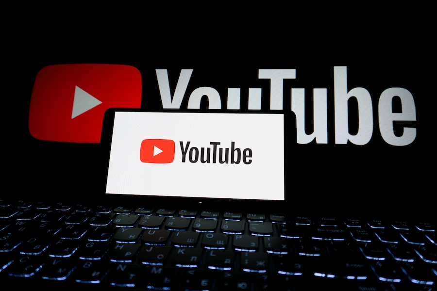 Picture of a computer showing YouTube