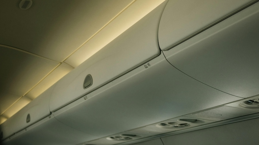 Image of air conditioning vents generating white noise in a plane