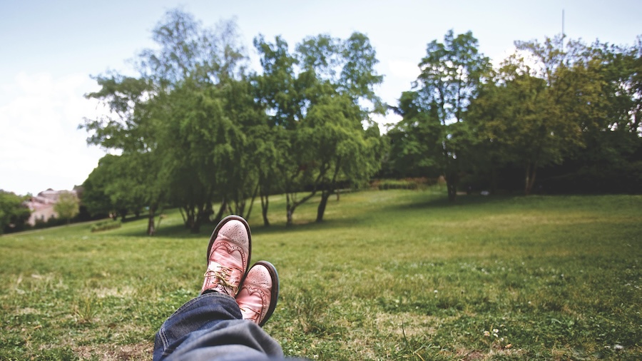 Picture of someone cross legged in the open air and not feeling claustrophobic