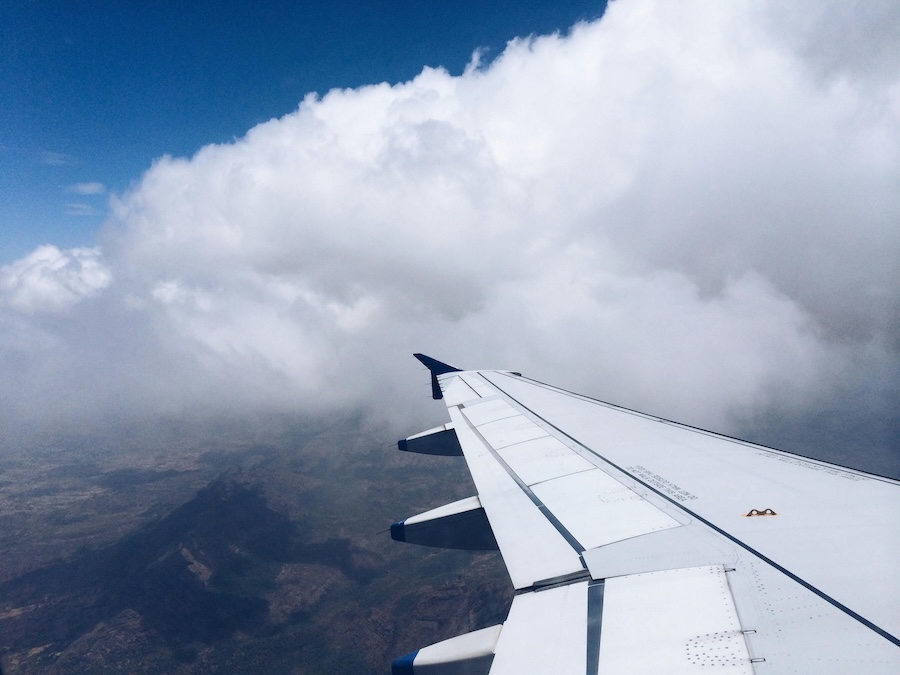 Picture taking from the window of a plane
