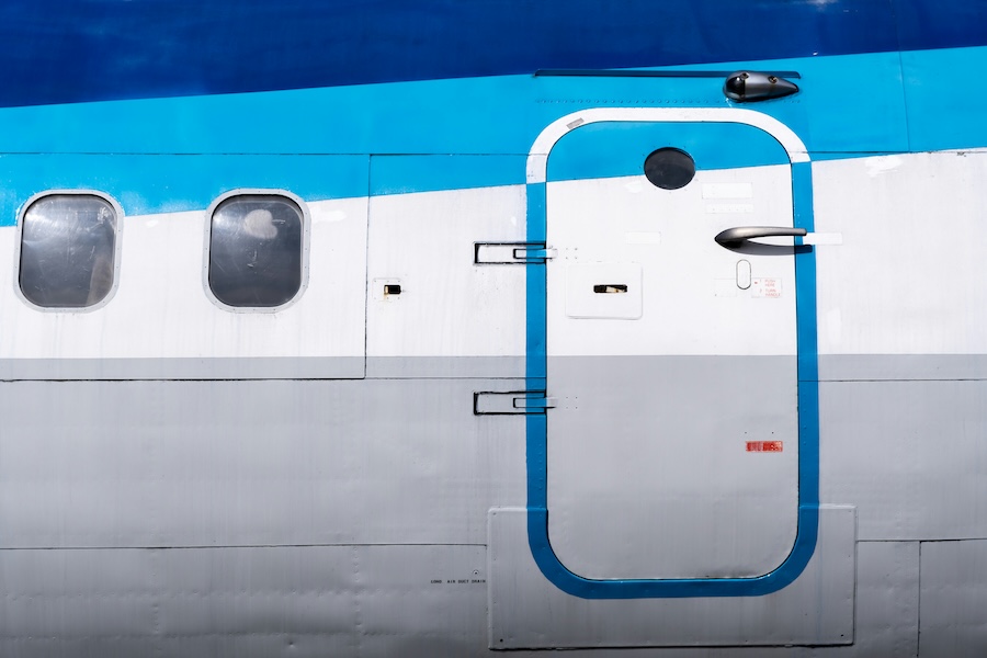 Image of a sealed aircraft door